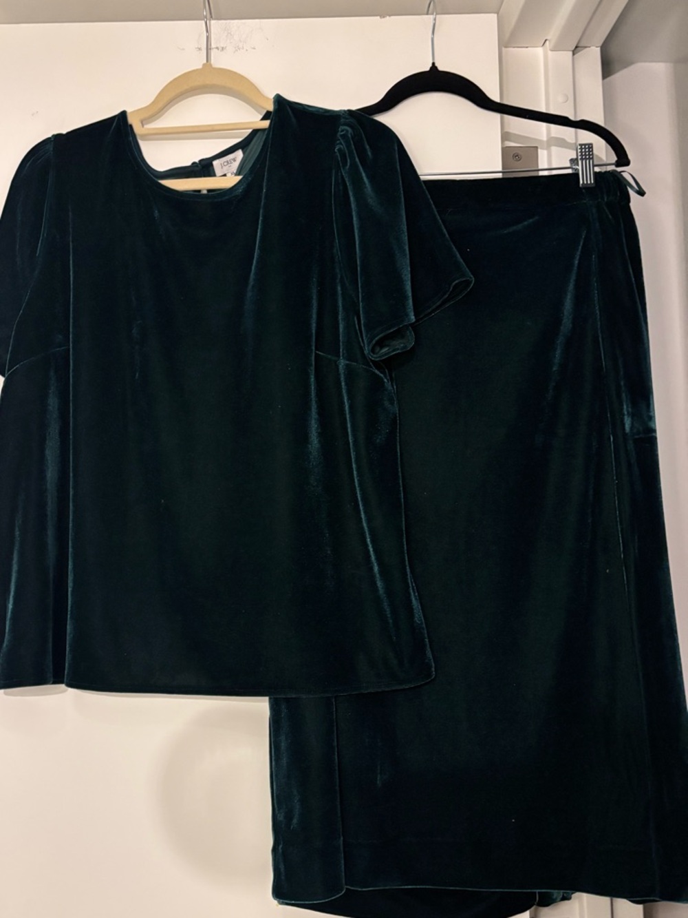 J. Crew Emerald Green Velvet Two-Piece Set